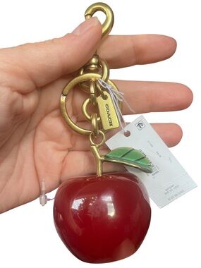 Coach Apple Bag Charm – Brass/Multi – NWT